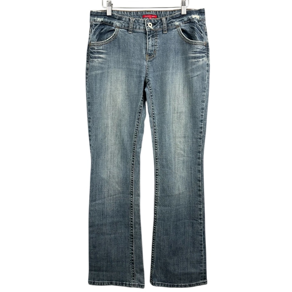 Smart Set Y2K Bootcut Distressed Blue Jeans Size 30